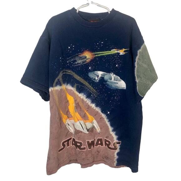 VTG Star Wars Shirt Episode 1 Naboo Fighter Phantom Menace Kids Medium (10/12) - Picture 1 of 6